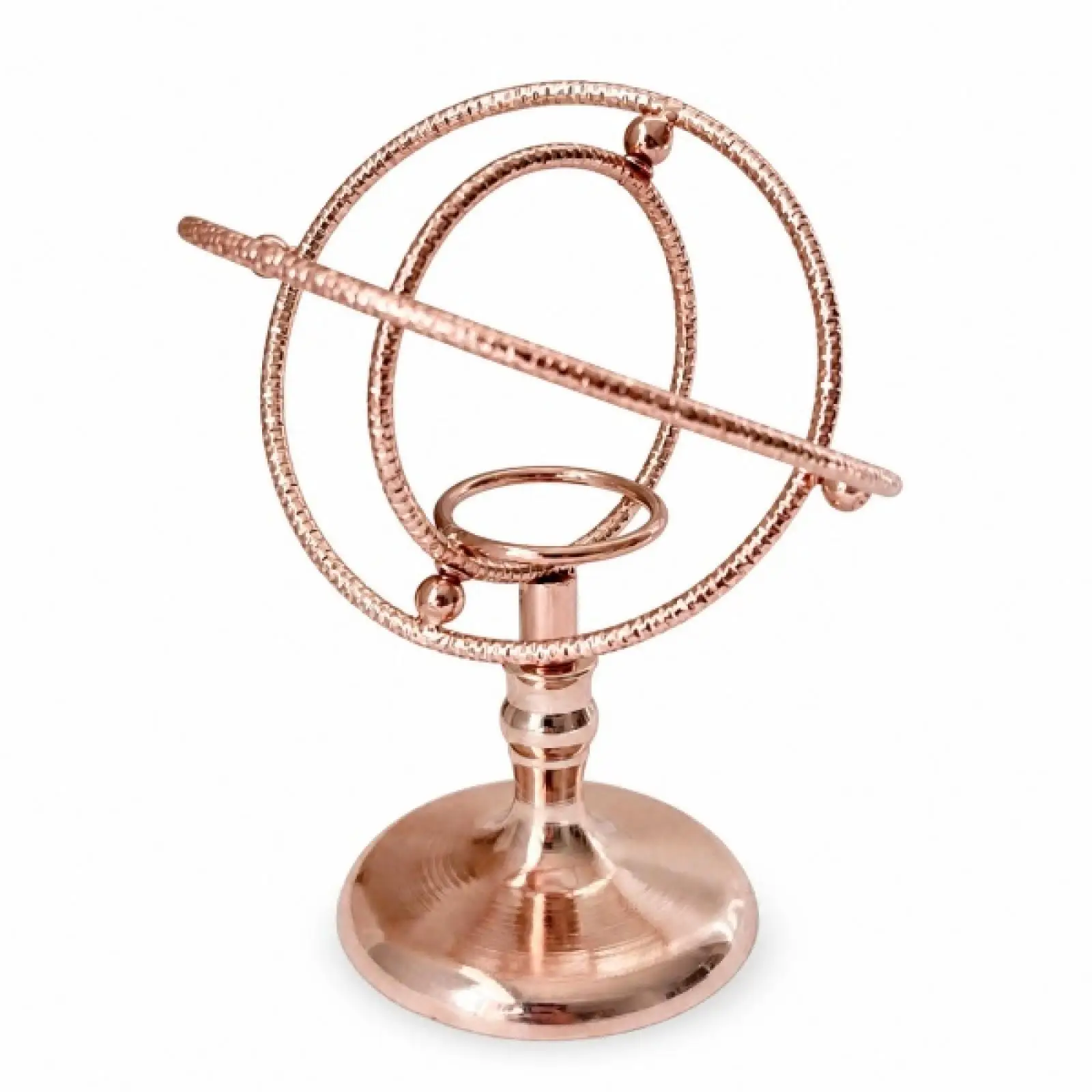 Rotating Metal Display Stand for Crystal Balls and Globes, Geometric Design