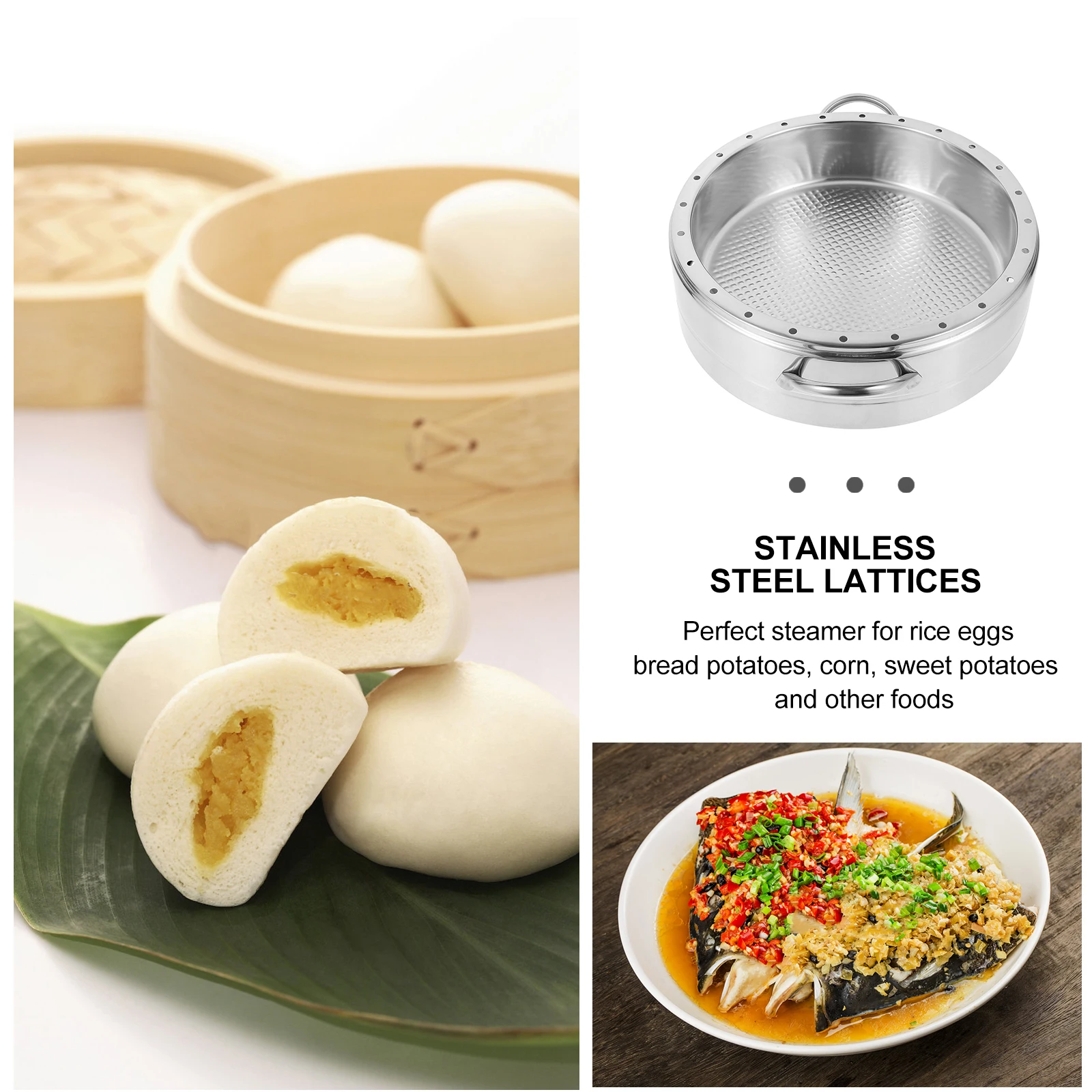 

Stainless Steel Steamer Kitchenware Cooking Metal Household Cookware Silver Simple Baby Food Multi Functional Long