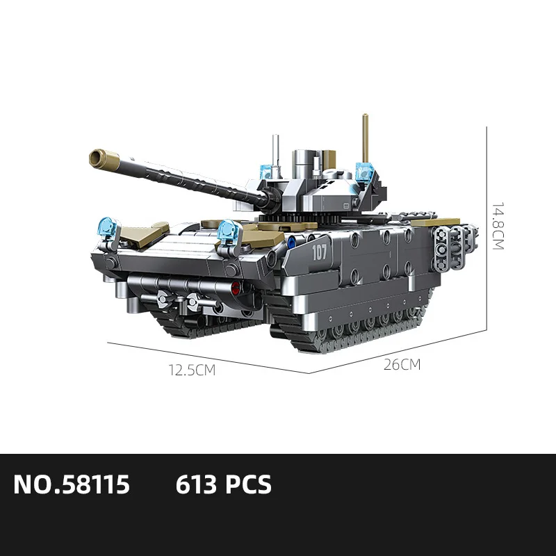 Véhicule militaire russe moderne Armata T-14 Armata, modèle de char de combat principal, bloc de construction, figurines de l'armée de la seconde guerre mondiale, jouets à assembler en brique