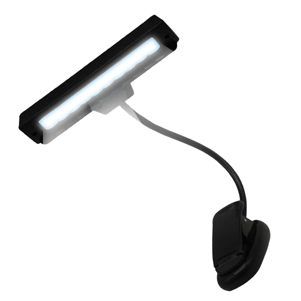 

LED Desk Lamp Adjustable Pole Large Clamp Premium ABS Material Small Reading Light Practical Music Score Lamp USB for Work