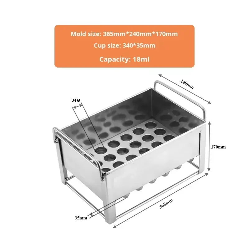 35Pcs 304 Stainless Steel Ice Cream Mold Set Small Cube D Shape Popsicle Maker Reusable Metal DIY Frozen Dessert Tool Kit for