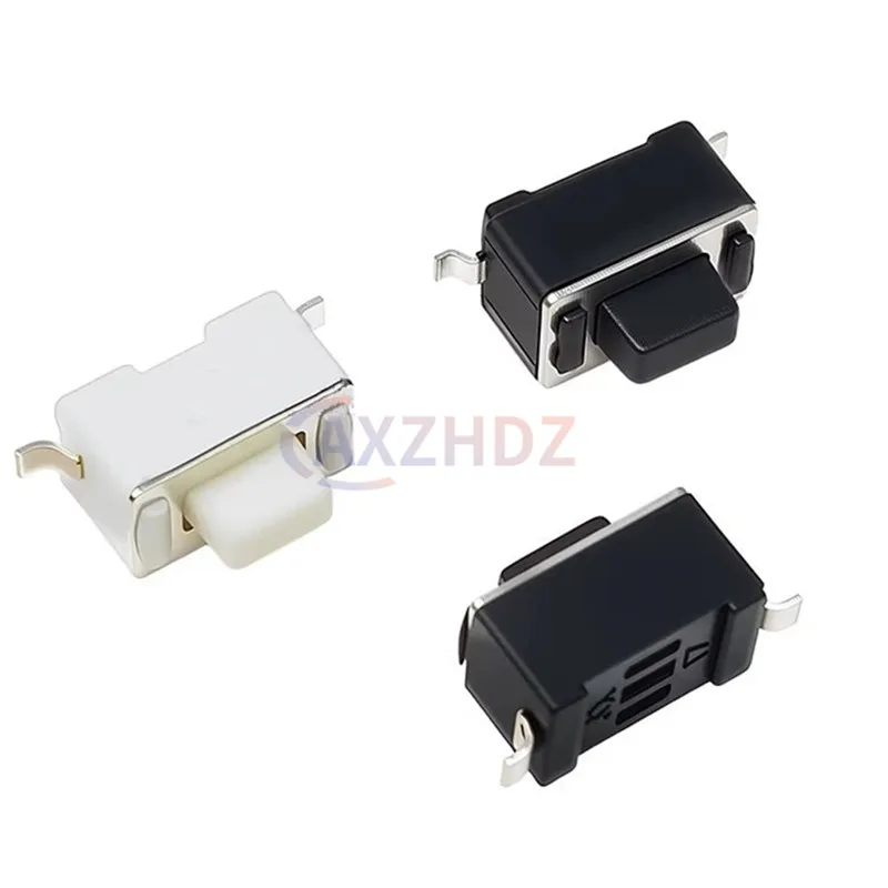 100PCS 2Pin SMD DIP DC12V 50mA 3X6X4.3/5MM Tact Switch Push Button Touch Micro Switch 3*6*5mm White Button