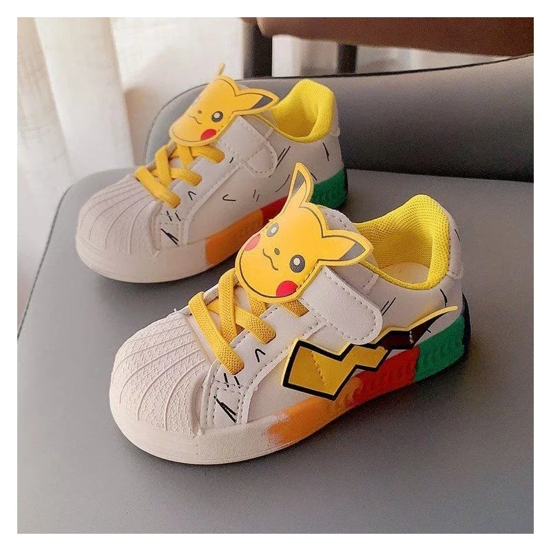 Pokemon Pikachu Boys Sneakers New 0-6 year old Baby Children\'s Shoes Cute Cartoon Baby nonslip Soft Bottom Toddler Sneakers Kids