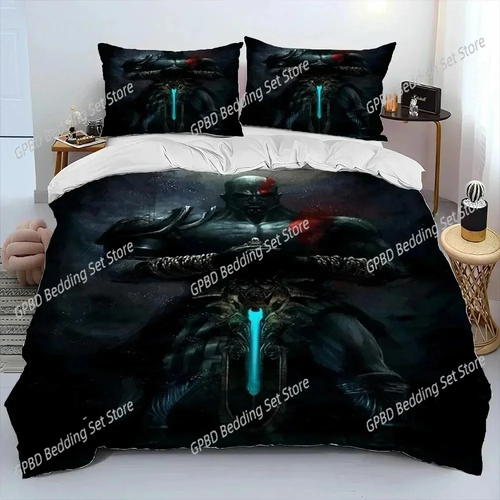 ثلاثية الأبعاد طباعة إله الحرب لعبة اللاعبين كراتوس غطاء لحاف مريح المخدة طقم سرير غرفة نوم الأطفال الديكور المنسوجات المنزلية #3