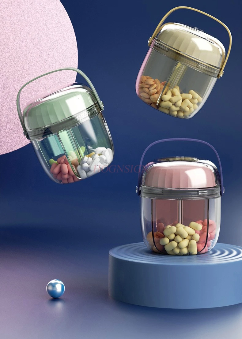 1pcs Portable and portable mini sealed moisture-proof small medicine box, one week pill packaging and storage box