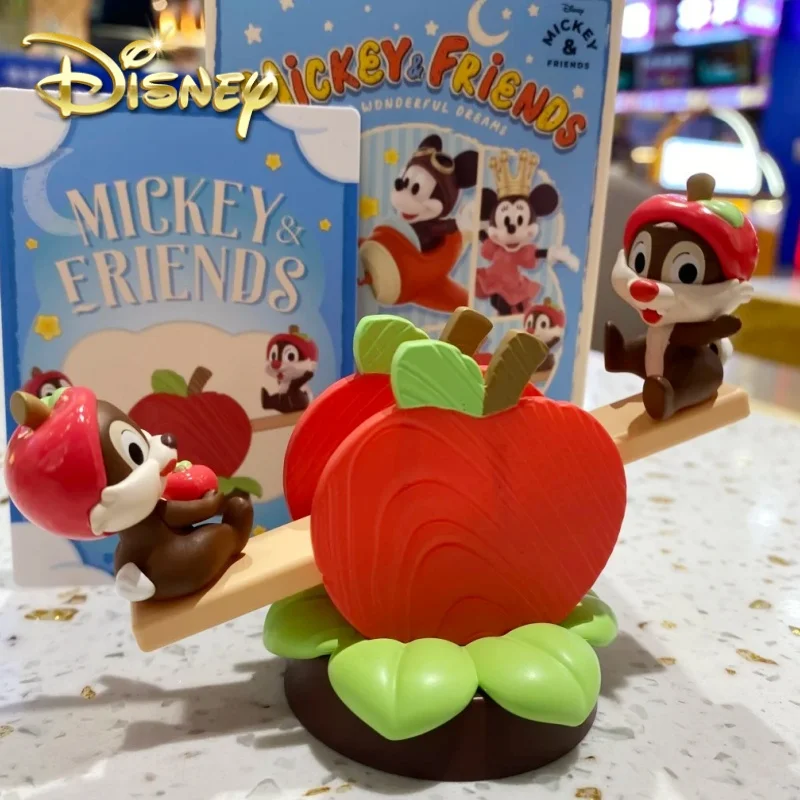 Disney Minnie Mouse Mickey Family Flicker Dream Series Donald Duck Chip N Dale Doll Anime Figures Peripheral Model Toys Gifts