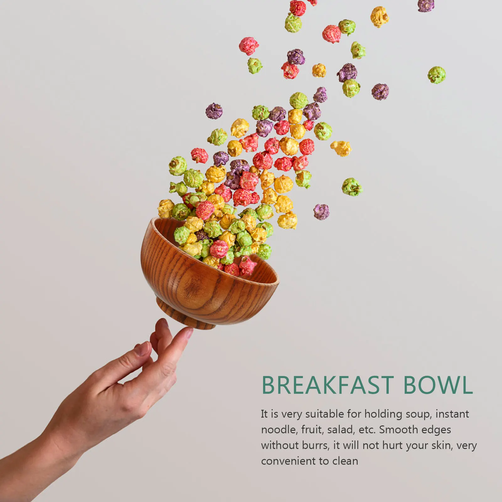 Wooden Cherry Shape Food Bowl Sturdy Safe Household Multi-Function Dinner Breakfast Dessert Bowl Compact Reusable Home Supply