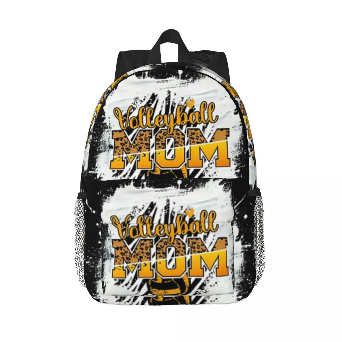 Valleyball Mom Leopard Print Inscription Cute Design New Fashionable Pattern School Bag Print Lightweight Backpack 15inch