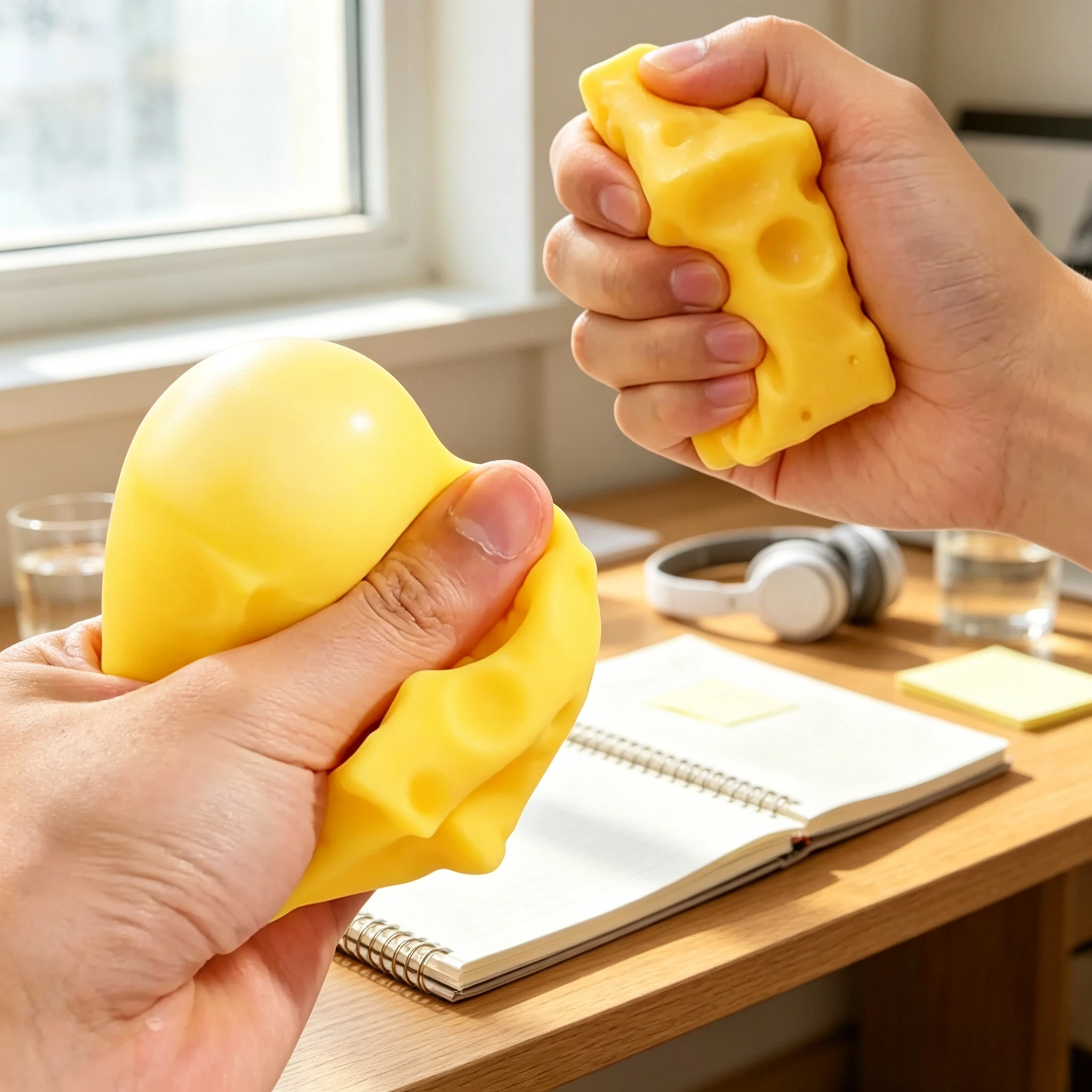 Shapeable Cheese Cube Stress Ball Non Bounce Hand Squeeze Fidget Toy ASMR Sensory Relax Anti Stress Party Gift For Little Kids