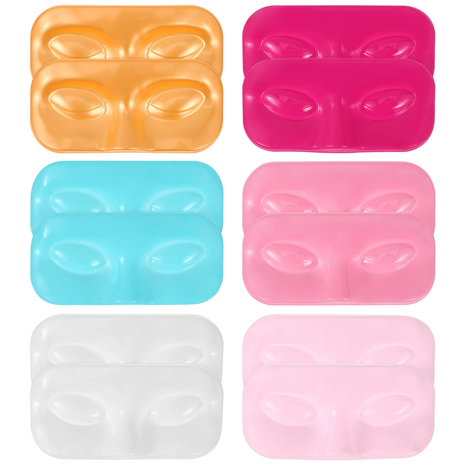 12Pcs False Eyelash Storage Holders PVC Lash Organizer Display Tray Human Face Outline Shape False Eyelash Tray