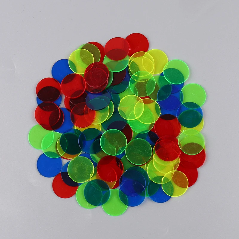 100pcs montessori lernen Bildung Mathe Spielzeug Lern ressourcen Farbe Plastik münze Bingo Chip Kinder Kinder Klassen zimmer liefert