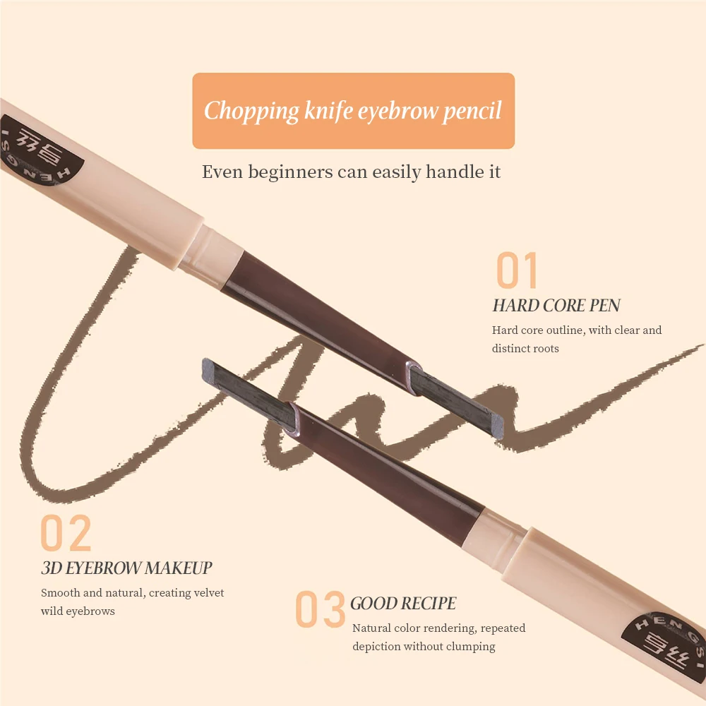 Crayon Eyebloggmail.com automatique à double extrémité, crayon étanche et résistant aux taches, longue durée, tridimensionnel