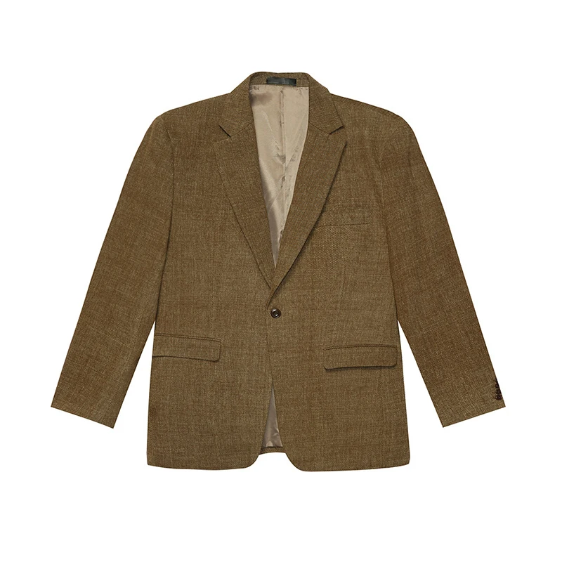 WTHT ใหม่แฟชั่นผู้ชายสีทึบ Casual Blazers อินเทรนด์ปุ่มแขนยาวหลวมแจ็คเก็ตชายฤดูร้อน 2A0094