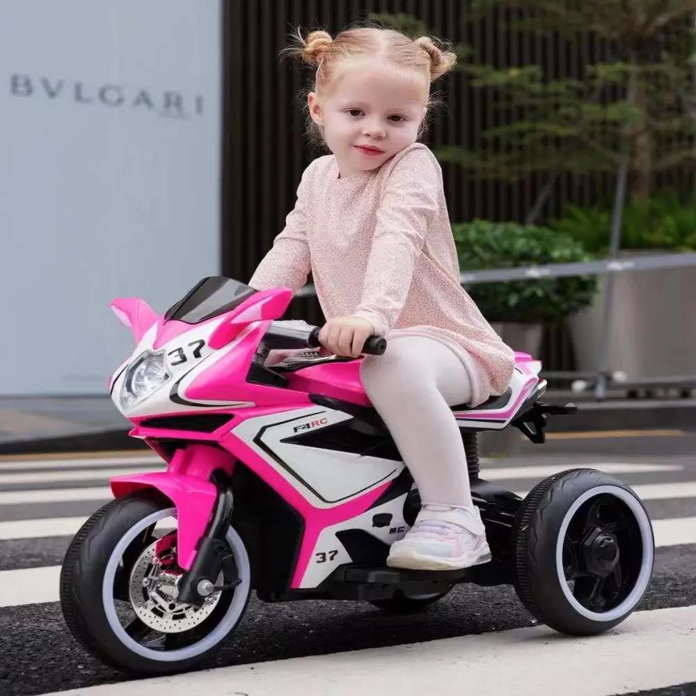 6V children's motorcycle with headlights and music for 3-4 years old, suitable for various roads