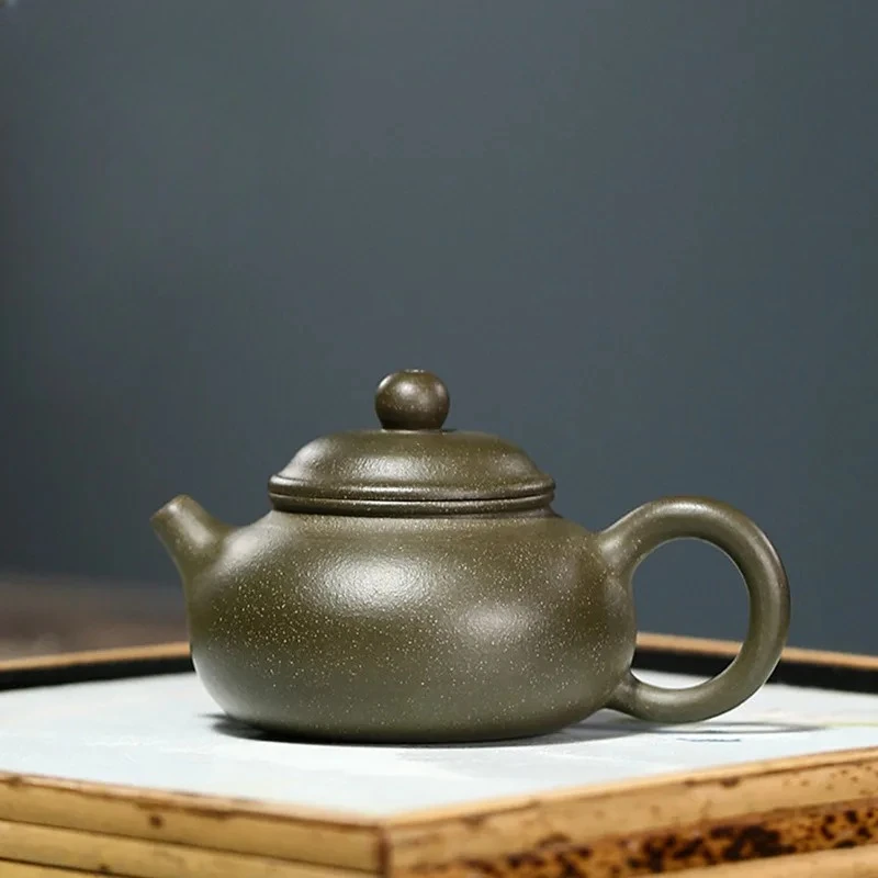 

80ml High-end Yixing Purple Clay Teapots Handmade Open Sky Pot Raw Ore Pea Green Mud Tea Maker Kettle With Filter Zisha Tea Set