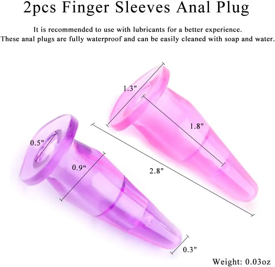 Finger Vibrator Accessory, Anal Butt Plug Finger Sleeves Sex Toys for Man Anal Butt Ease G-Spot Stimulation Anal Vaginal