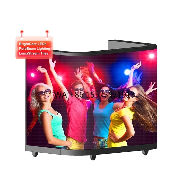 Full-color LED Display Screen for DJ Booths; Customizable Irregular-shaped LED Display Screens Available for Music Festivals.