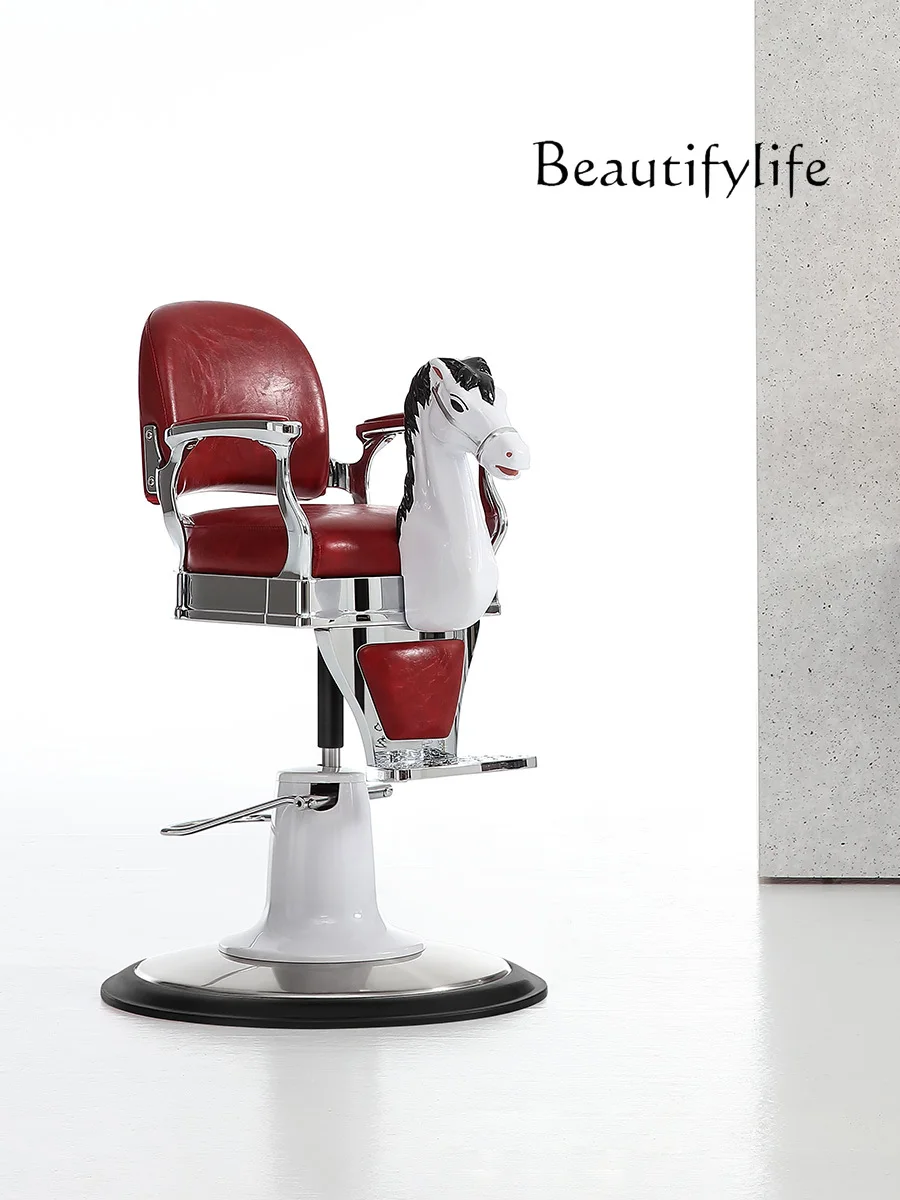 

High-End Retro Barber Chair Lifting Rotatable Cartoon Hair Cutting Chair Hairdressing Chair