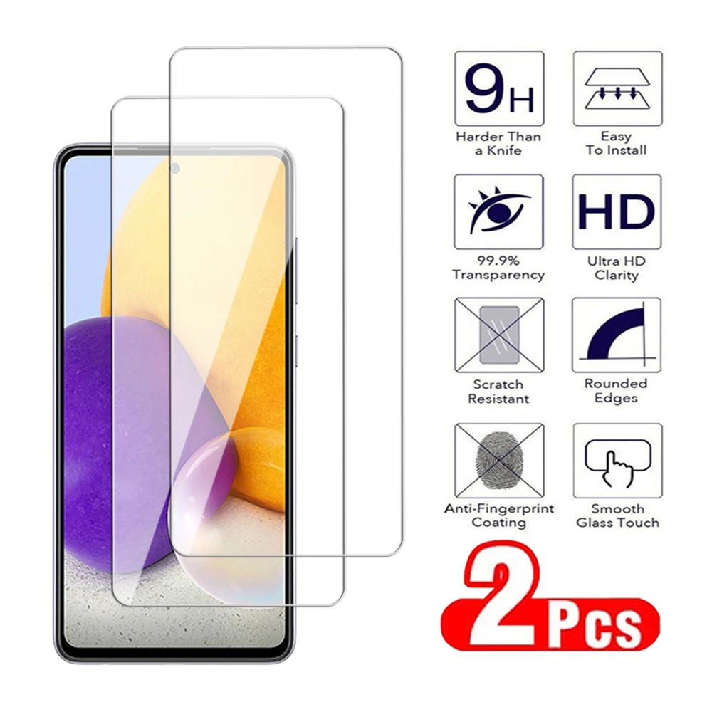 2Pcs For Samsung Galaxy A71 A72 A73 A41 A42 A51 A52 A53 A54 A55 Scren Protector For Samsung S10E Note 10Lite Tempered glass Film