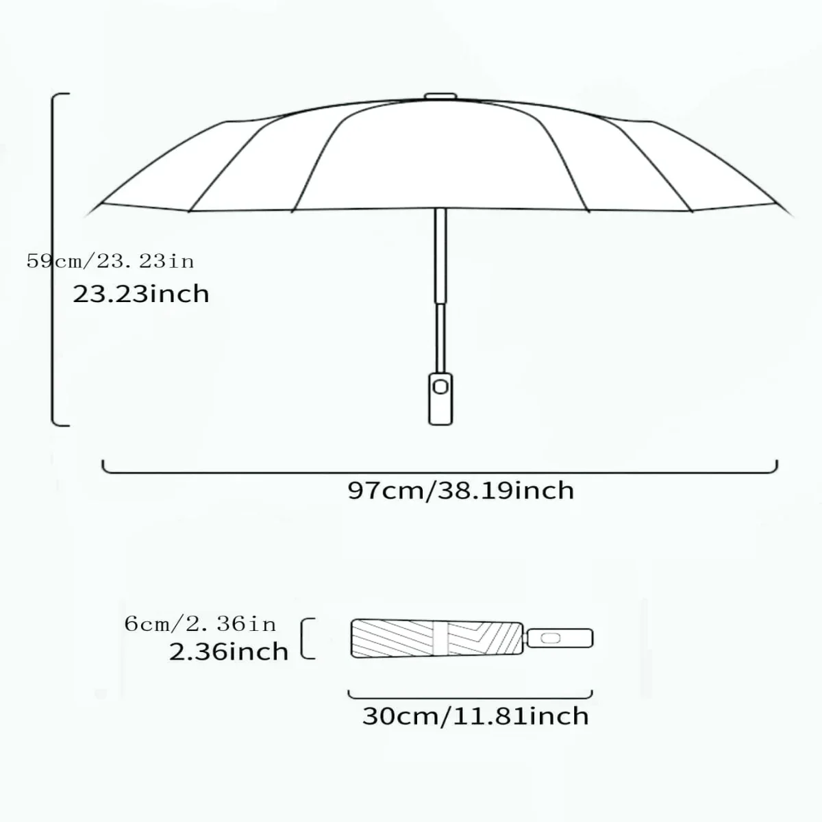 Lightweight And Cute Hook-Type Automatic Umbrella 99% Sun Protection Sunny Umbrella Folding Umbrella