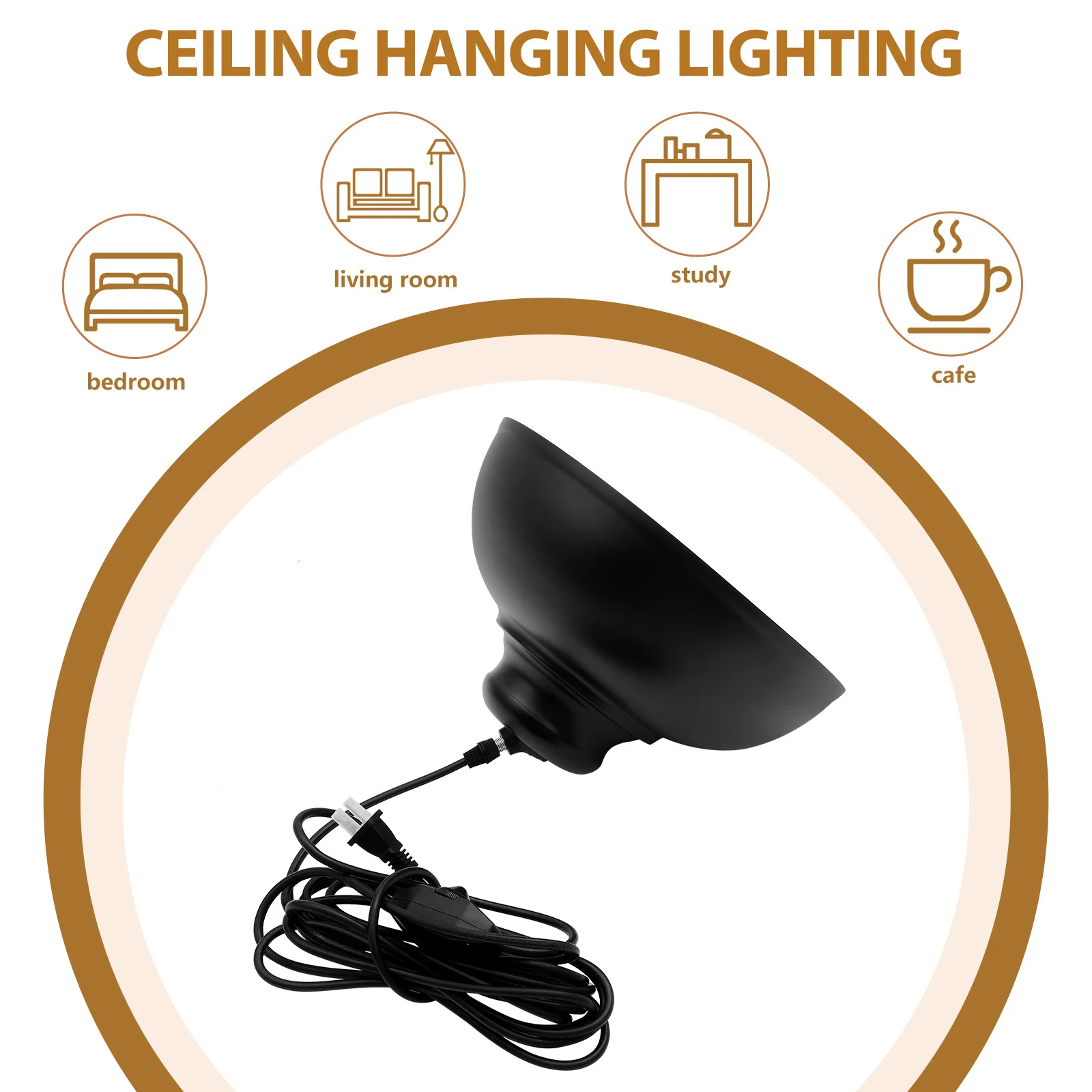 

Vintage Industrial Ceiling Light E27 Base Portable for Bedroom Living Room Study Simple to Plug Pendent Lights in Kitchen