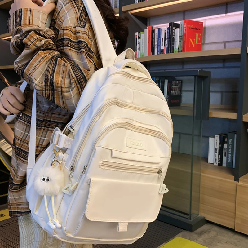 Mochila de nylon impermeável para homens e mulheres, mochilas escolares, grande capacidade, mochila de viagem feminina, estudante, meninas, moda