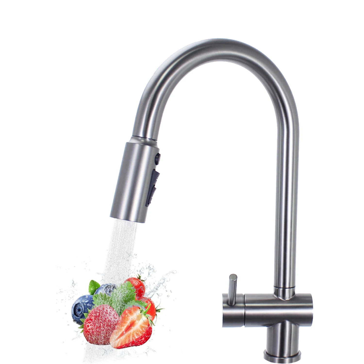 

Innovated Single Handle Stainless Brushed Hand Shower 3 Way Filter Water Faucet Triflow Kitchen Tap 3 Way Kitchen Mixer Taps