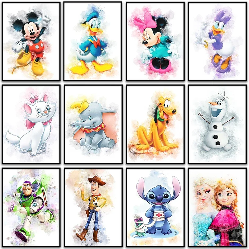 Pintura de diamante 5D DIY, Mickey Mouse de Disney, Marie Cat, Dumbo, decoración del hogar, bordado de diamantes redondos y cuadrados, mosaico de punto de cruz