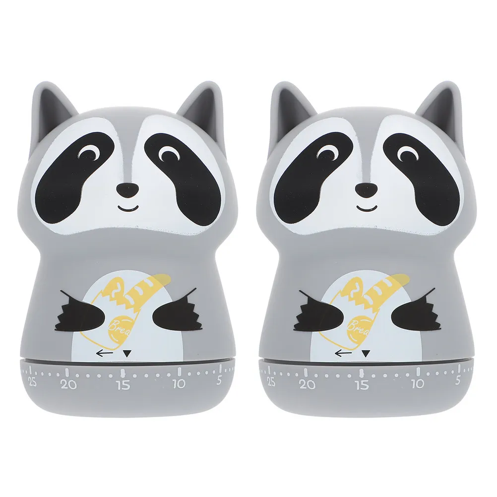 2Pcs Animal Shape Timer Mechanical Countdown Timer Cartoon Kitchen Cooking Reminder Tool for Baking Cooking Time Management