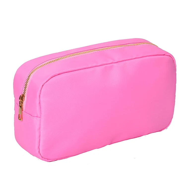 Waterproof Nylon Durable Toiletry Bag Cosmetic Bag Solid Color Female Makeup Bag Travel Toiletry Beauty Makeup Bag Organizer