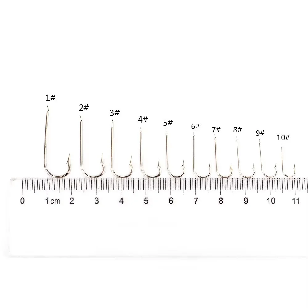 NGB 1799N High Carbon Steel Flatted Round Hook 100pcs/lot 1#-10# Barbed Hook Jigging Carp Fishing Tackle Bent Hook