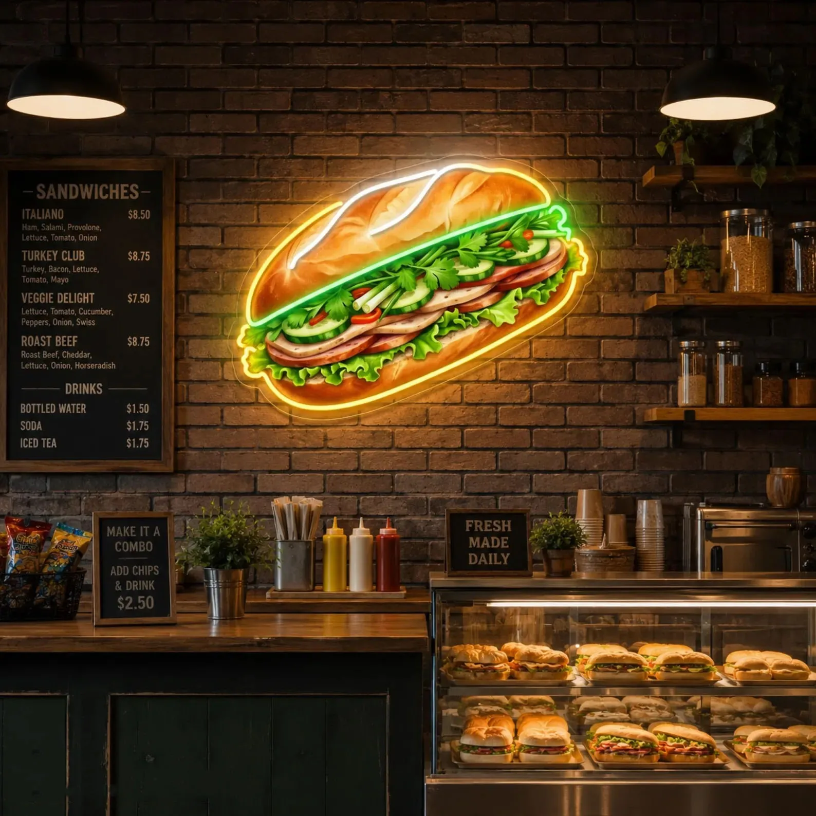 Banh Mi Neon Sign,Vietnamese Sandwich LED Wall Art For Street Food Shop Decor,Asian Food Deli Sign,Kitchen Bistro Wall Decor