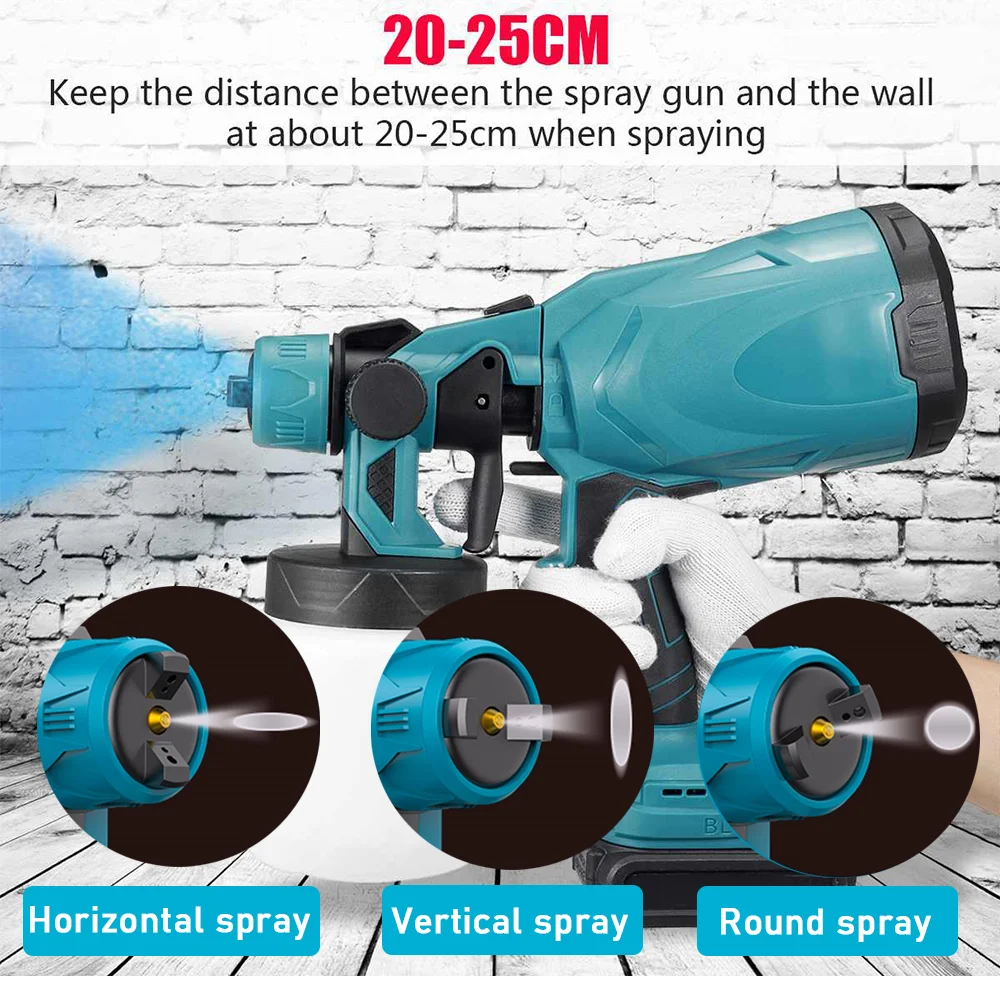 Electric Spray Gun 800ML Home Handheld Cordless High Power Electric Paint Sprayer Rechargeable For Makita 18V Battery Power Tool