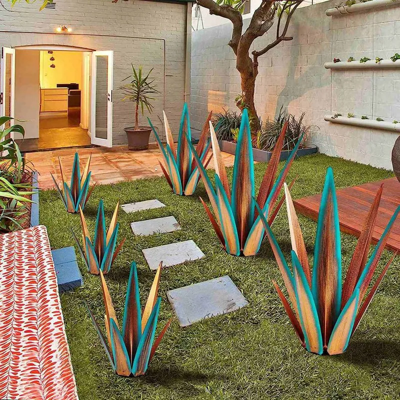 

Agave Large Tequila Rustic Sculpture, Rustic Metal Agave Plants for Outdoor Patio Yard, Home Decor Hand Painted 55cm