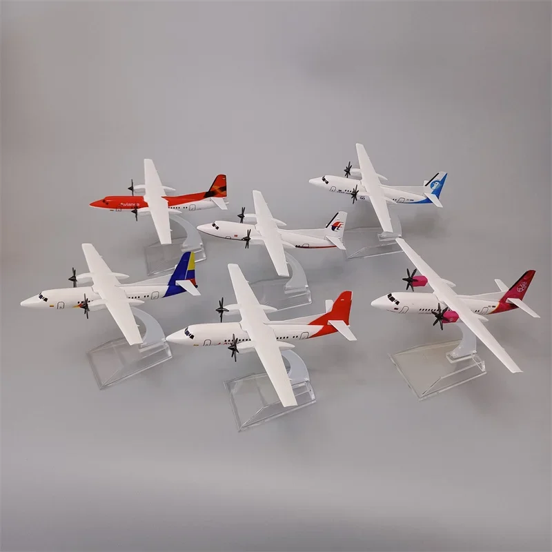 

16cm Propeller Plane Model Avianca FOKKER Malaysia Satena HUNNU AERO MONGILIA FOK F50 Airlines Diecast Airplane Model Aircraft