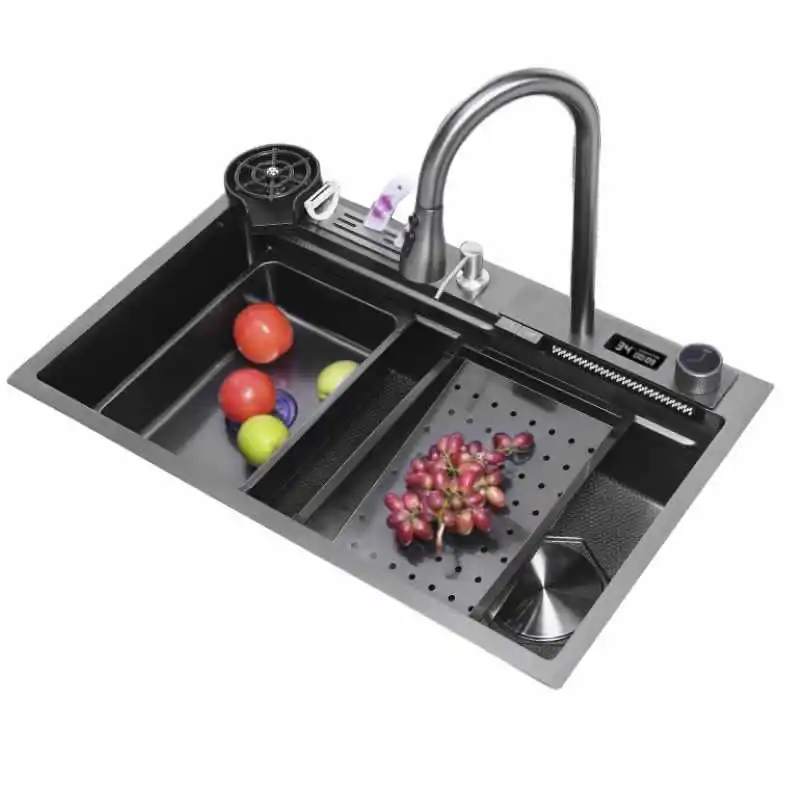 

Kitchen vegetable basin Thickened 304 stainless steel sink Large single sink Household multi-functional dishwasher Nano