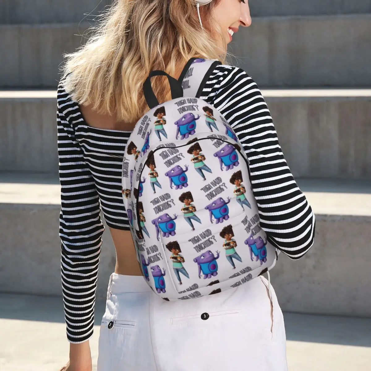 

High Hand Touching Student Backpack School Bag Hiking Travel Daypack for Men Women Fashion Bookbag Shoulder Bags