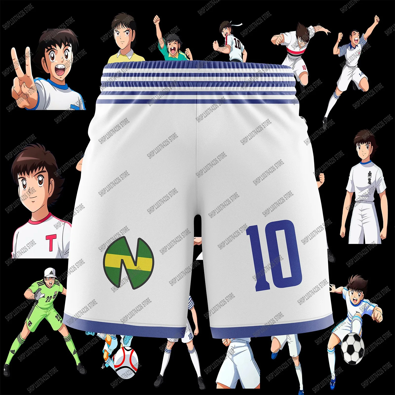 captain Tsubasa School Nansheng Olive And Benji Football Team Uniform Beach Pants Customized High Quality Clothing Customizable