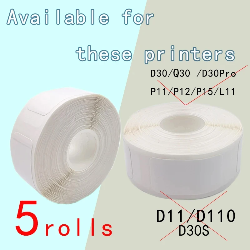 5PK P15  label Paper  P11 Adhesive12*22white Lable tape Suit for Pristar P15  D30Label tape P12  D30 Thermal Label