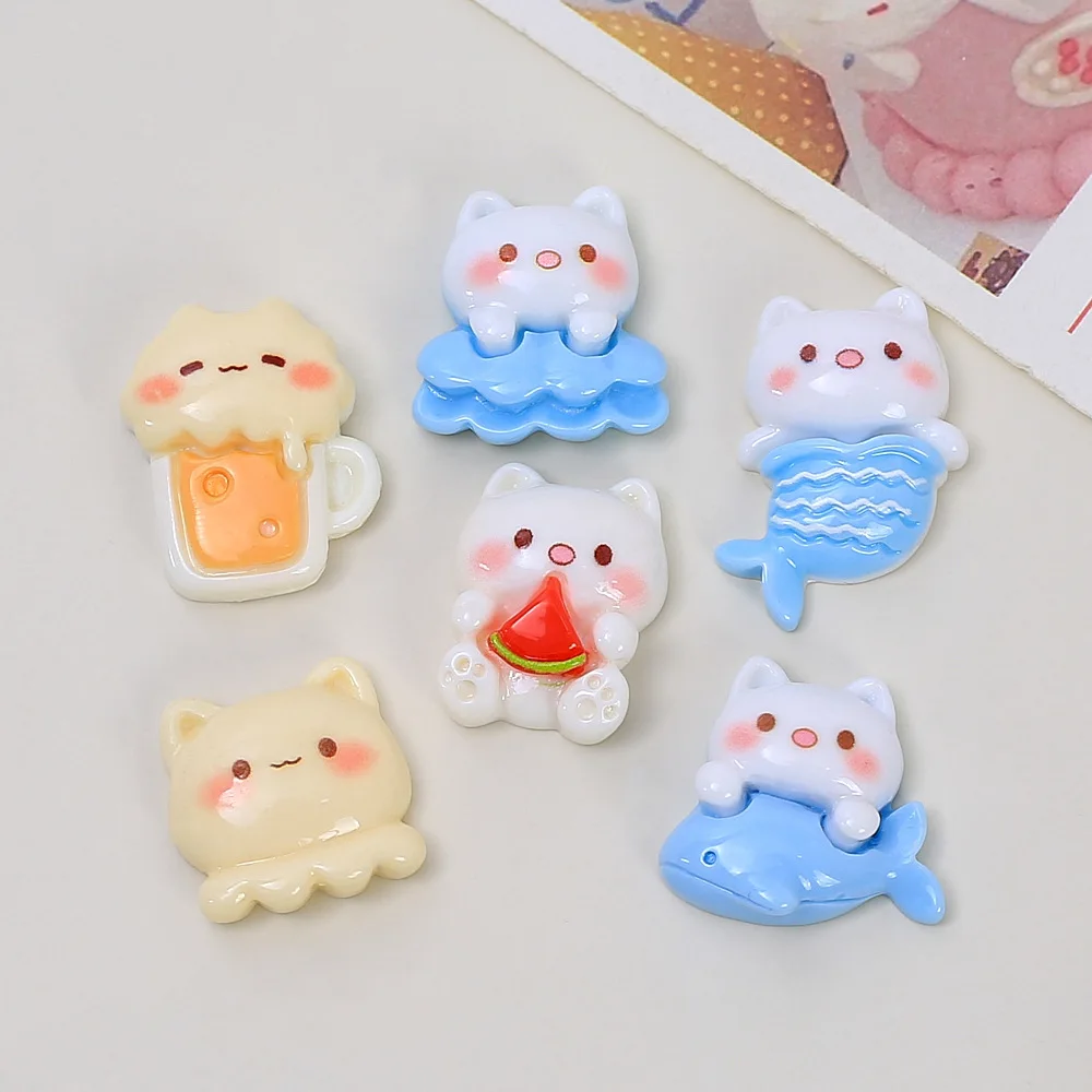 100pcs Kawaii Summer Series Animal Dog Mini Flatback Resin Cabochon DIY for Phone Case Hairpin Keychain Earrings Scrapbook