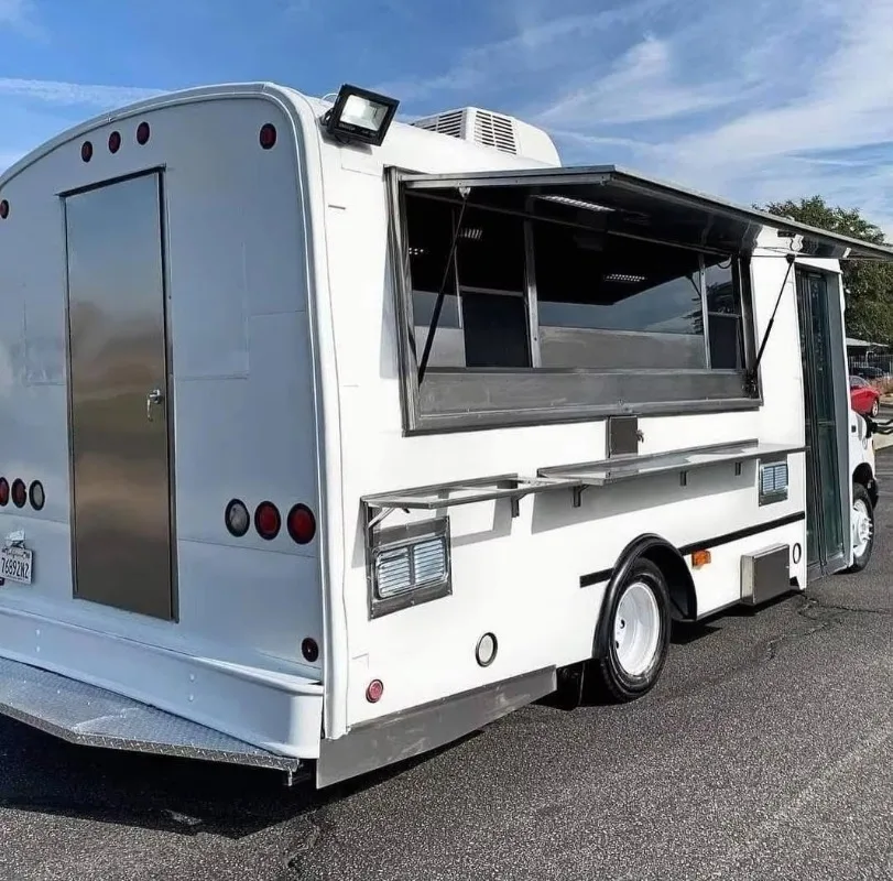 Mobile Food Trailer with Lockable Doors Anti Theft Design Vending Truck for Outdoor Business Use