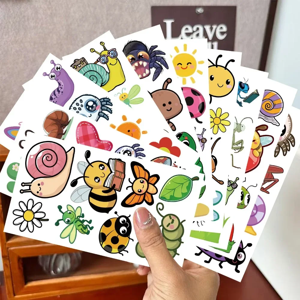 10Pcs Cute Insect Temporary Tattoos Waterproof Skin Stickers for Party Dress Up Decor