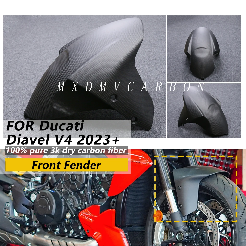 

For Ducati XDiavel Diavel V4 2026 2025 2024 2023 Motorcycle Parts 100% 3K Dry Carbon Fiber Front Fender Hugger Fairing Kit