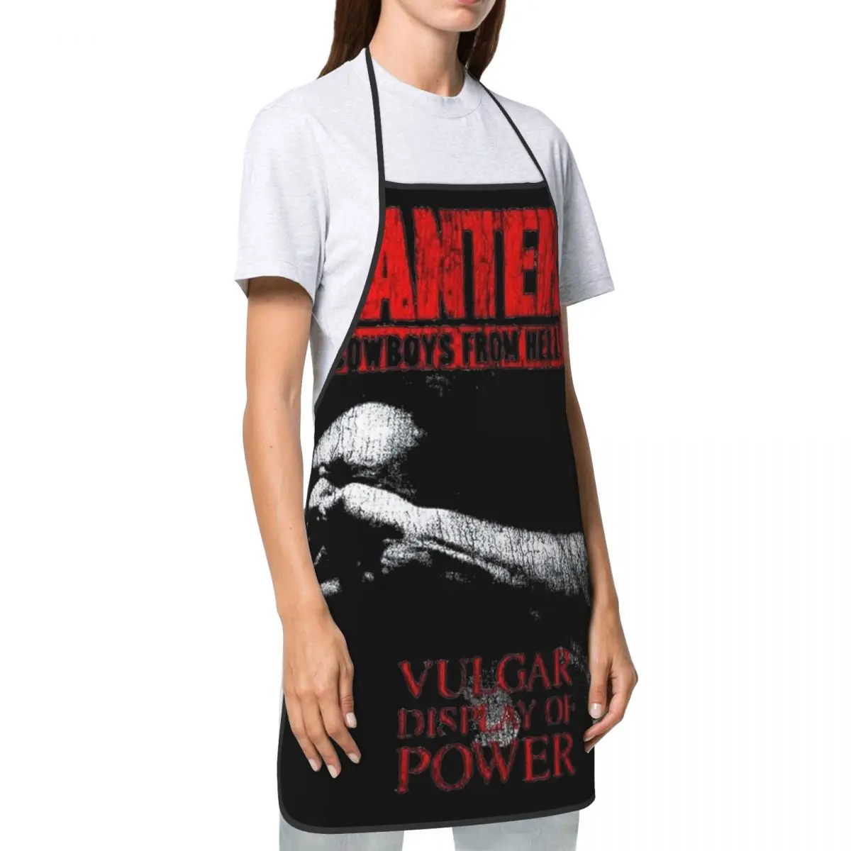 Gifts for Men Women Chef Bib Apron Vintage Pantera Band Product Heavy Metal Band Baking Aprons Neck Strap Water & Oil Resistant