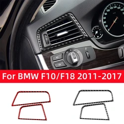 For BMW 5 Series F10 F18 2011-2017 Accessories Carbon Fiber Car Dashboard Left and Right Air Outlets Trim Cover Frame Stickers