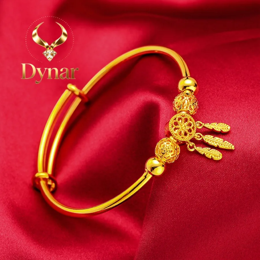 

Dynar Jewelry Bangle for Women, 24K Gold, AU999 | Matte gold with subtle texture, adjustable for casual outings.