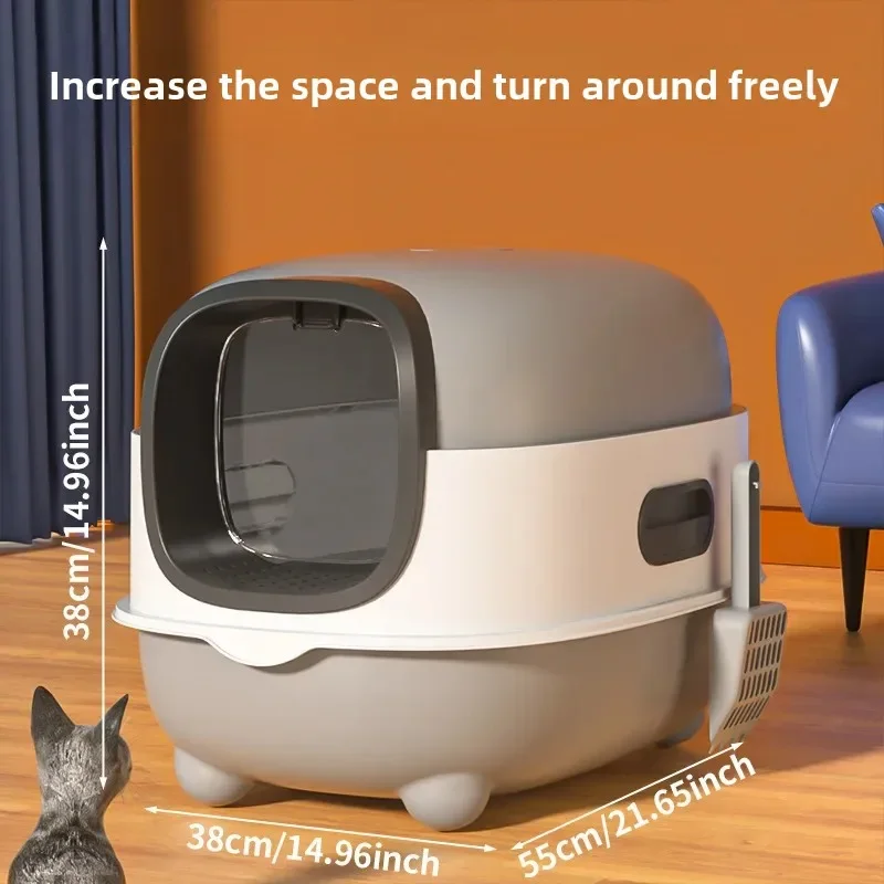 Foldable Cat Litter Box Dual-Purpose Splash Proof and Odor Isolation Suitable for Cats Under 20lbs Travel Pet Litter