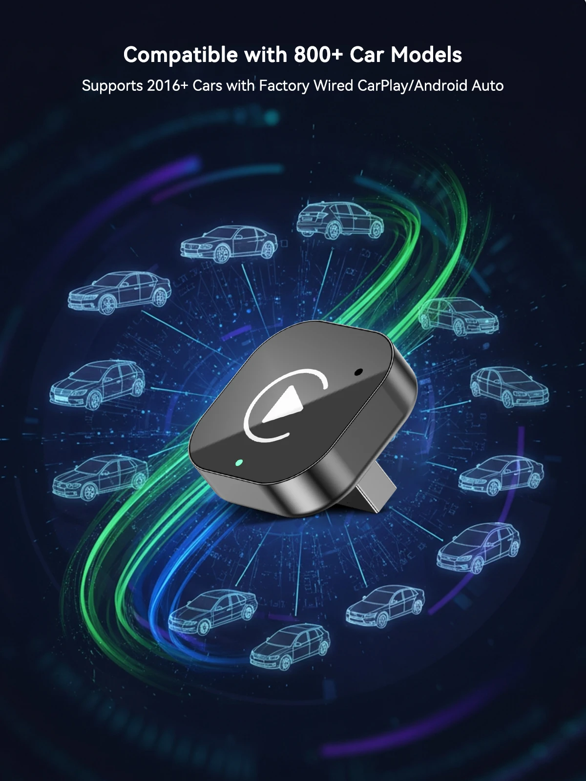 محول CarPlay اللاسلكي 2 في 1 ودونجل Android Auto، توصيل تلقائي سريع، توصيل وتشغيل مدمج - محول لهاتف iPhone & A #6