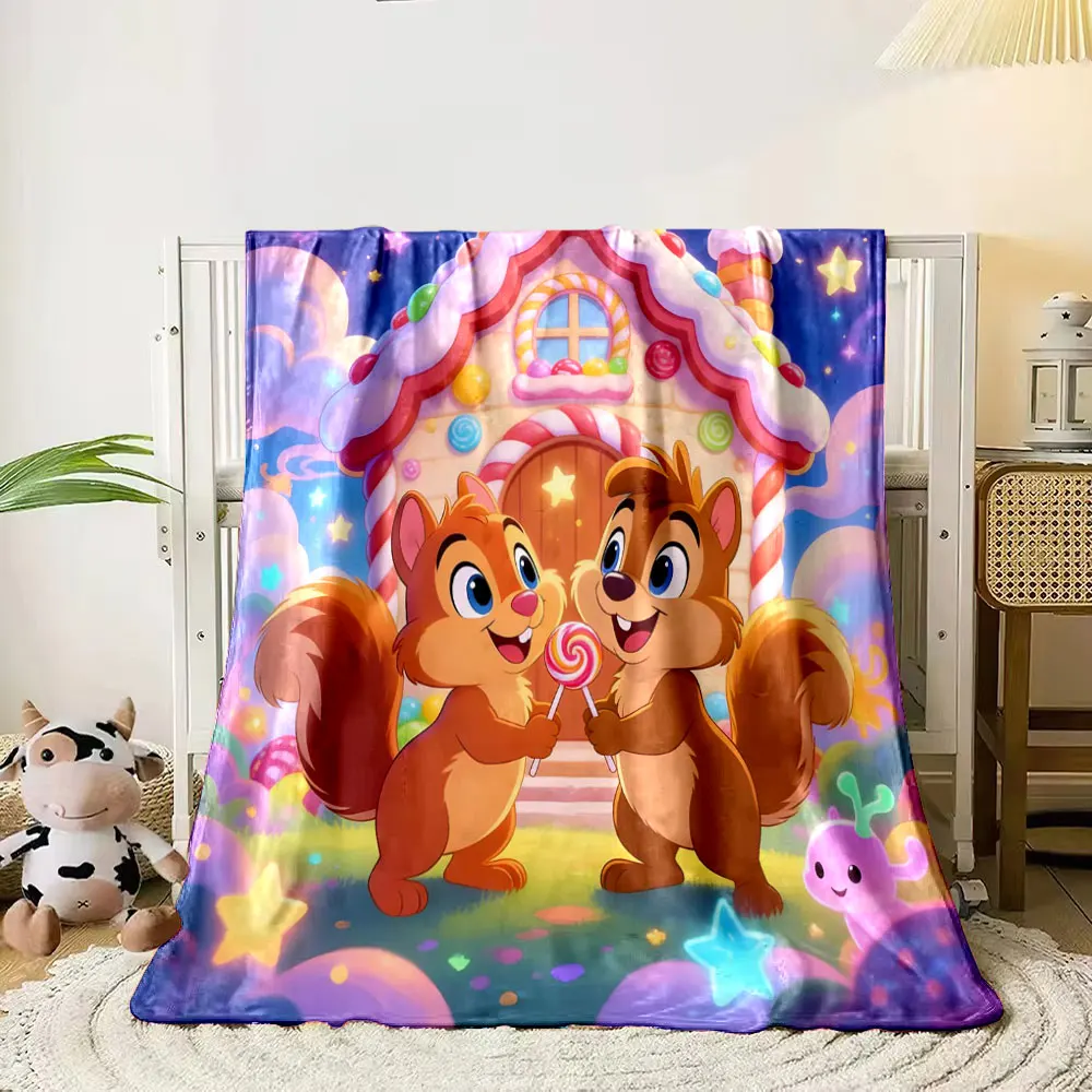 

1PC Two Squirrels' Dream World Printed Blanket, All-Season Multi-Use for Nap, Camping, Travel, Car ,sofa Machine Washable