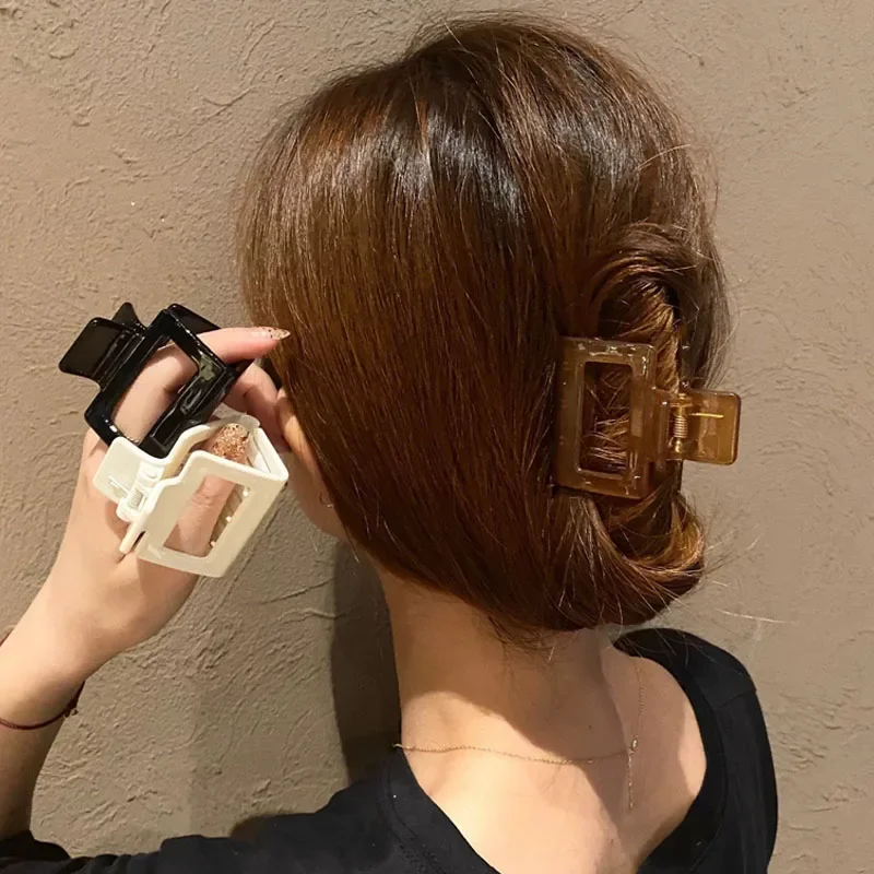 Pinzas acrílicas pequeñas para el pelo para mujer, pasadores de pelo para niña, accesorios para el cabello, color blanco transparente, 2023